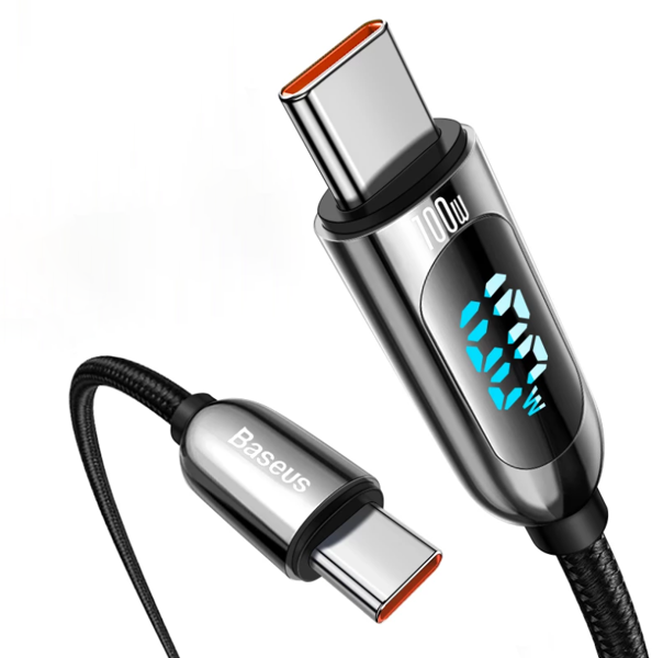 Baseus Display Fast Charging | Kabel Type-C USB-C 5A 100W z wyświetlaczem Power Delivery Quick Charge 4.0 2m
