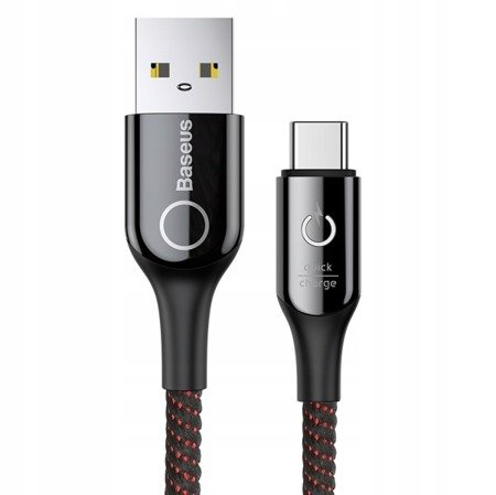 Baseus X-type | Kabel z diodą LED USB - Type-C szybkie ładowanie Quick Charge 3.0 3A 100cm EOL